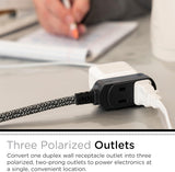 cordinate Basic 3-Outlet Polarized Extension Cord - Dark Heather, 8 ft-030878428415-LR-339330-2-LR eShop