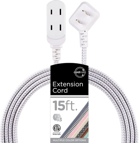 cordinate Basic 3-Outlet Polarized Extension Cord - White, 15 ft-030878434317-LR-339331-1-LR eShop