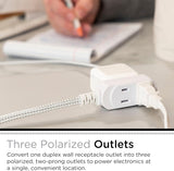 cordinate Basic 3-Outlet Polarized Extension Cord - White, 15 ft-030878434317-LR-339331-3-LR eShop