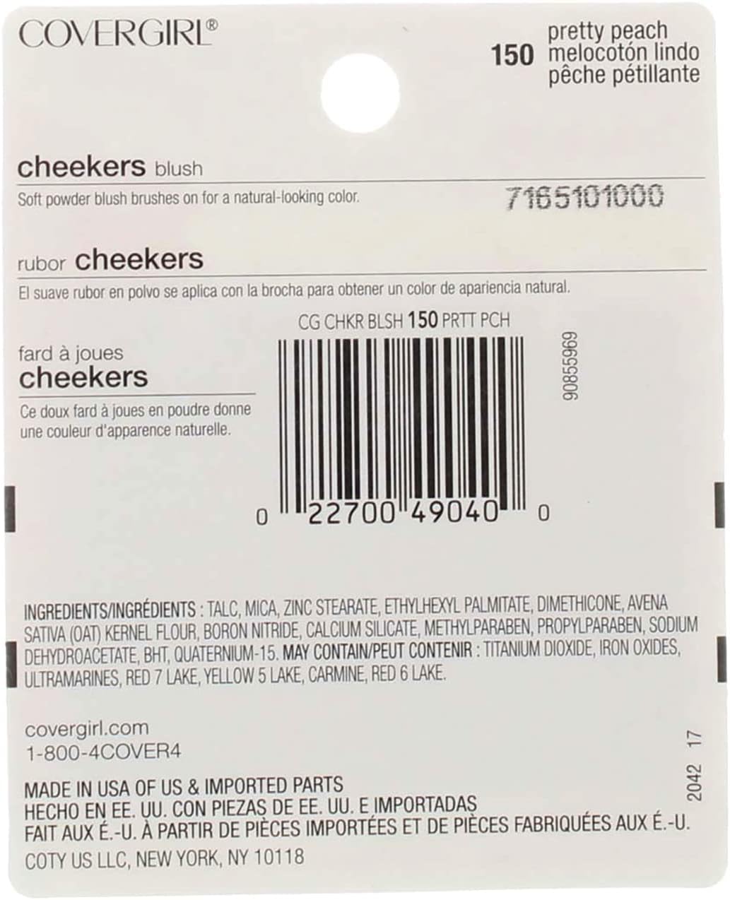 COVERGIRL Cheekers Blush Mini - 150 Pretty Peach-022700490400-LR-41616-2-LR eShop