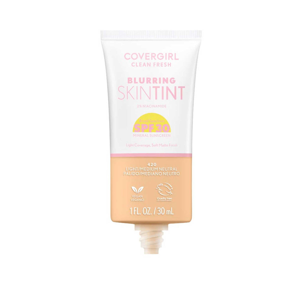 COVERGIRL Clean Fresh Blurring Skin Tint With SPF 30 - 420 Light/Medium Neutral-3616306171756-LR-358377-3-LR eShop