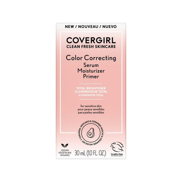 COVERGIRL Clean Fresh Skincare Color Correcting Serum Moisturizer Primer - 110 Total Illuminator, Light Skin Tones-3616304367465-LR-347600-1-LR eShop