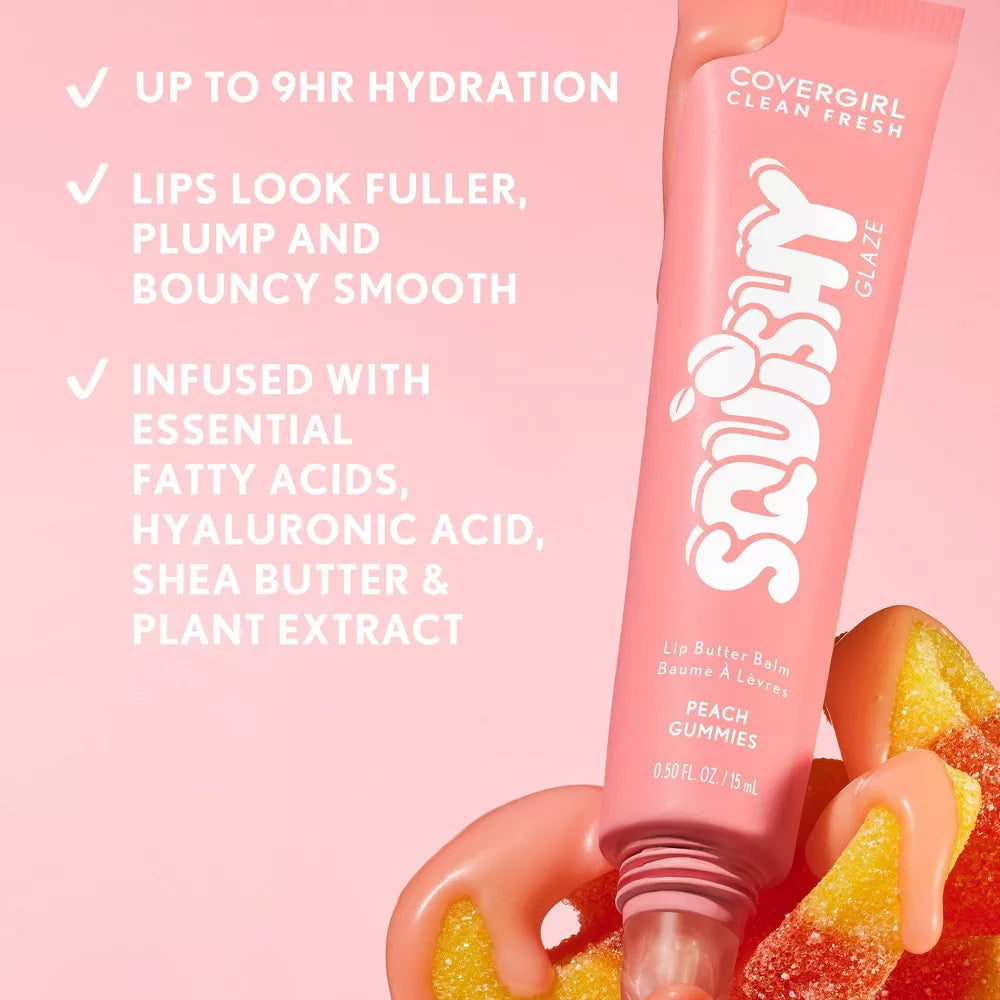 COVERGIRL Clean Fresh Squishy Glaze Lip Butter Balm - 180 Peach Gummies, 0.5 oz-3616307175487-LR-360051-4-LR eShop