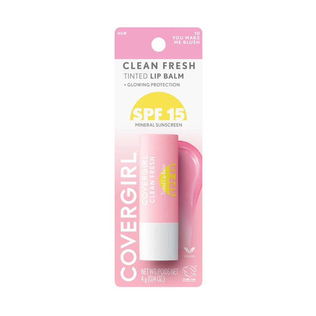 COVERGIRL Clean Fresh Tinted Lip Balm SPF - 10 You Make Me Blush, 0.14 oz-3616306374119-LR-358383-1-LR eShop