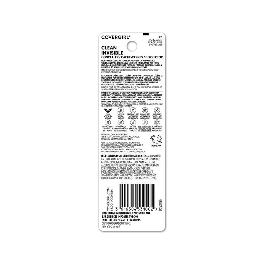 COVERGIRL Clean Invisible Concealer - 101 Porcelain-3616304531002-LR-349663-5-LR eShop