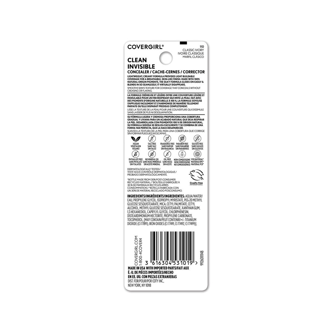 COVERGIRL Clean Invisible Concealer - 110 Classic Ivory-3616304531019-LR-349664-5-LR eShop