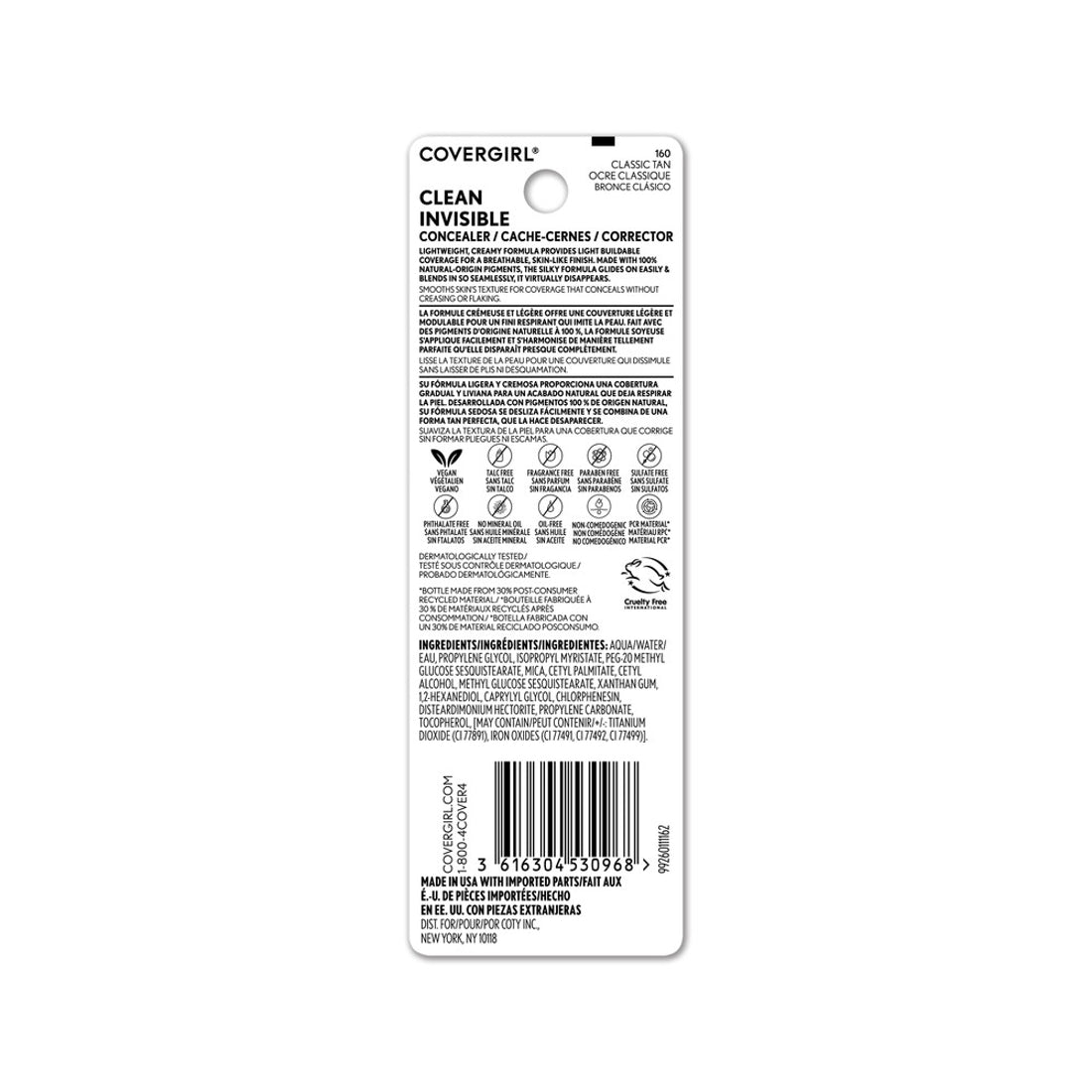 COVERGIRL Clean Invisible Concealer - 160 Classic Tan-3616304530968-LR-349659-5-LR eShop
