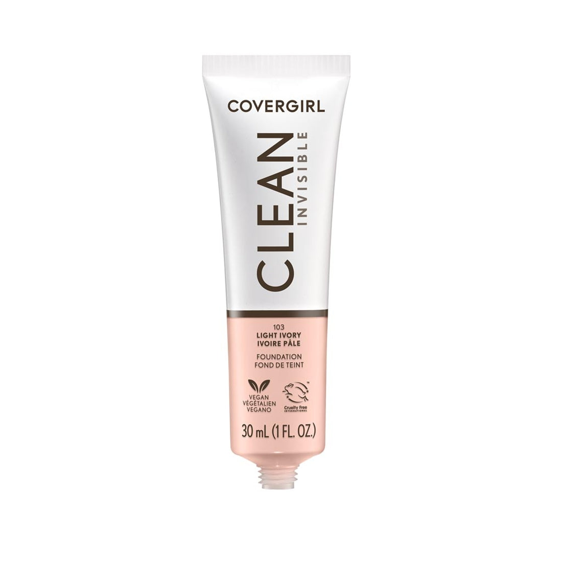 COVERGIRL Clean Invisible Foundation - 103 Light Ivory-3616304355004-LR-354733-4-LR eShop