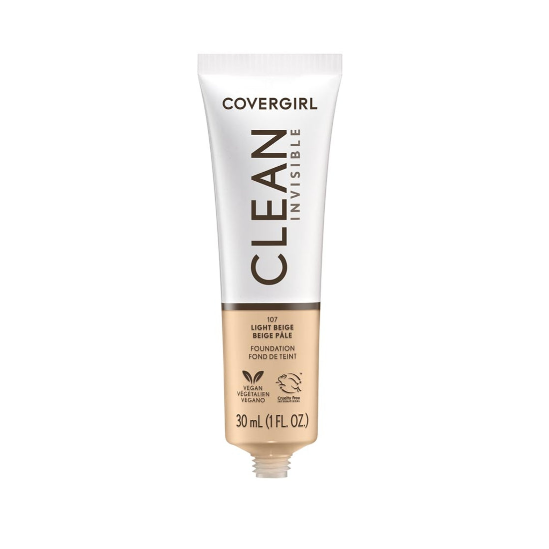 COVERGIRL Clean Invisible Foundation - 107 Light Beige-3616304354793-LR-354719-3-LR eShop