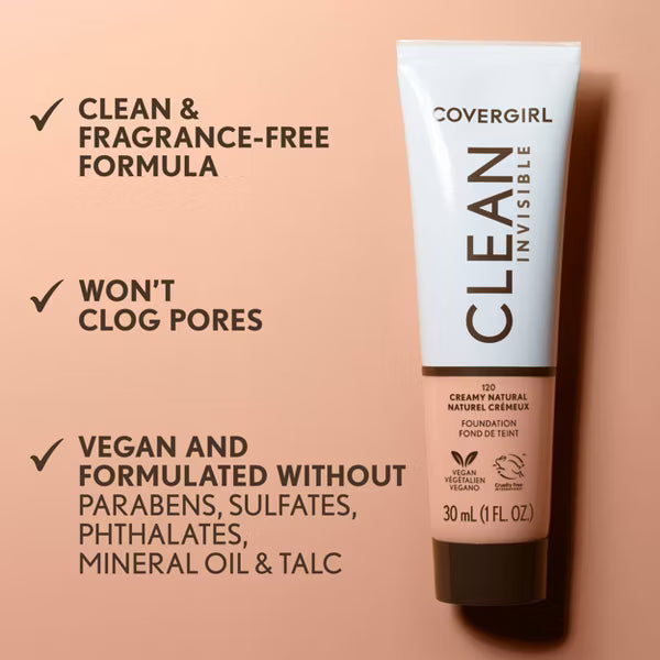 COVERGIRL Clean Invisible Foundation - 140 Natural Beige-3616304354823-LR-354722-9-LR eShop