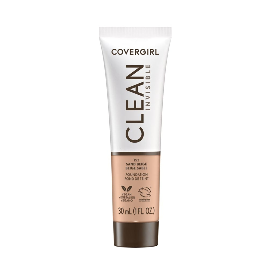 COVERGIRL Clean Invisible Foundation - 153 Sand Beige-3616304354809-LR-354720-1-LR eShop