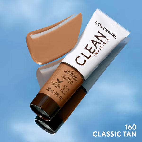 COVERGIRL Clean Invisible Foundation, Carded - 160 Classic Tan-3616306327689-LR-357474-3-LR eShop