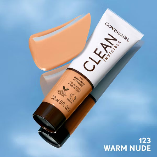 COVERGIRL Clean Invisible Liquid Make Up - 123 Warm Nude-3616306327665-LR-357641-5-LR eShop