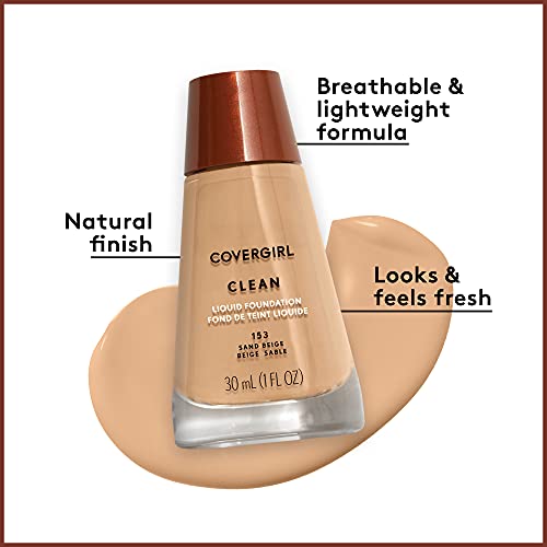 COVERGIRL Clean Makeup Liquid Foundation - 153 Sand Beige-3616302476763-LR-340466-3-LR eShop