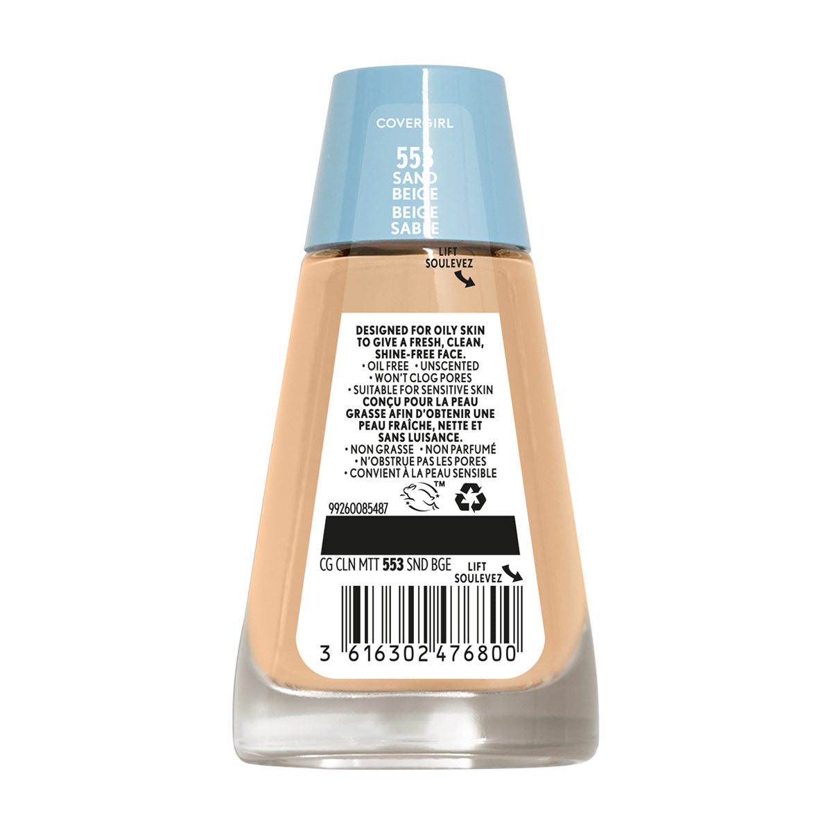 COVERGIRL Clean Matte Liquid Foundation - 553 Sand Beige-3616302476800-LR-340468-3-LR eShop