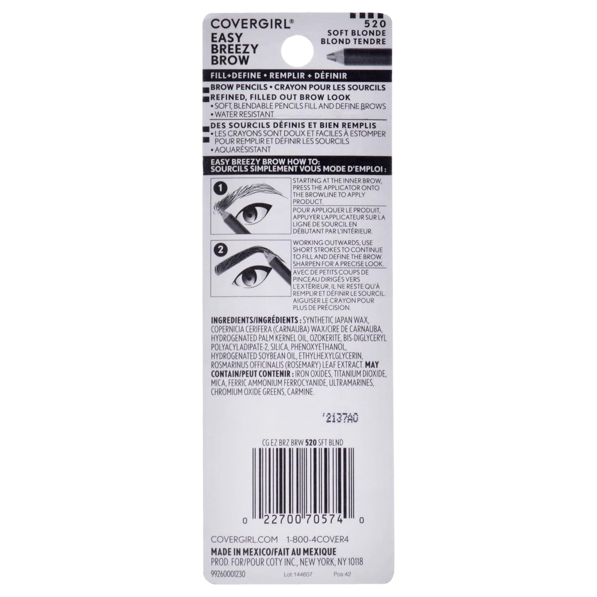 COVERGIRL Easy Breezy Brow Fill + Define Brow Pencil - 520 Soft Blonde-022700705740-LR-112840-3-LR eShop