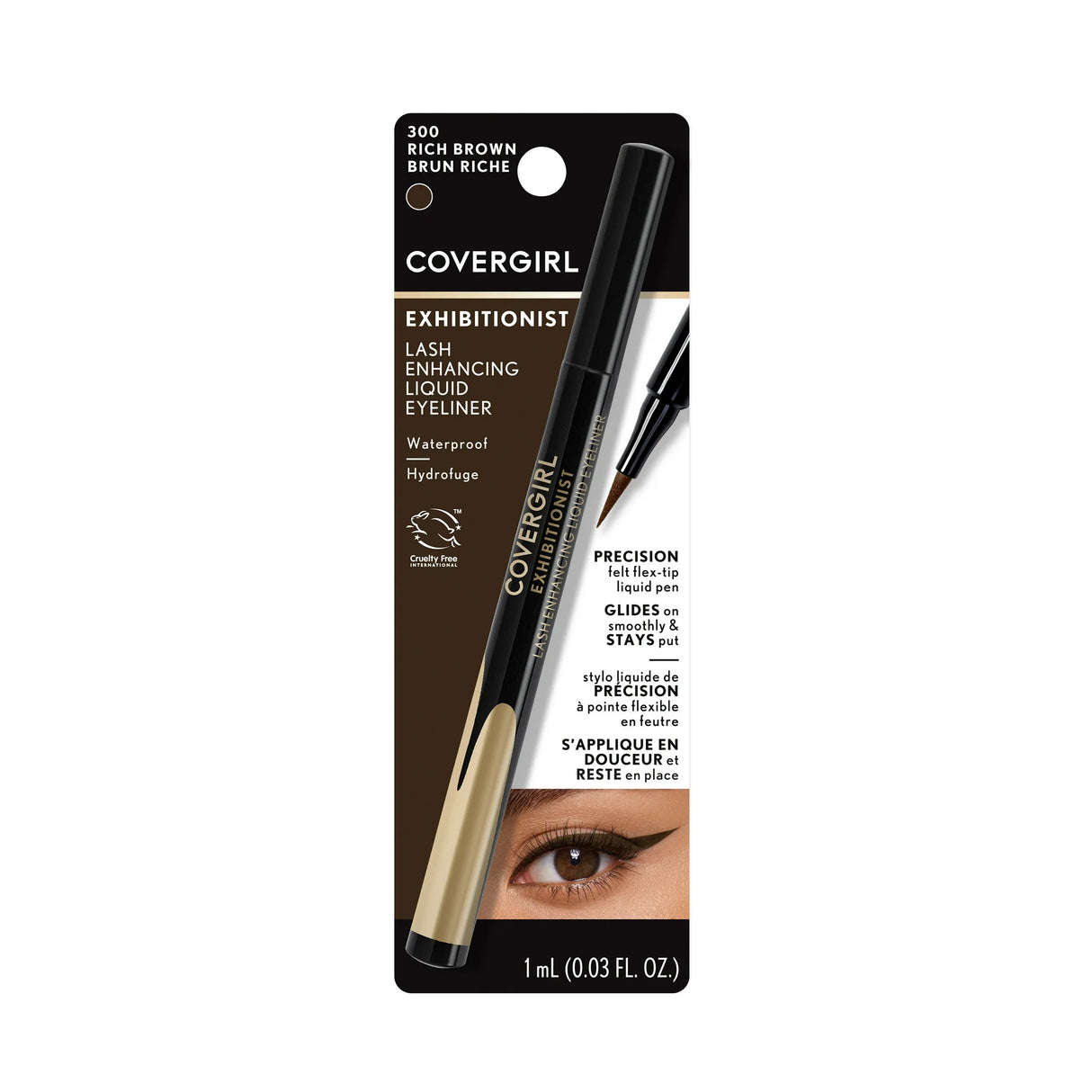 COVERGIRL Exhibitionist Lash Enhancing Liquid Eyeliner - 300 Rich Brown-3616302632053-LR-343246-1-LR eShop