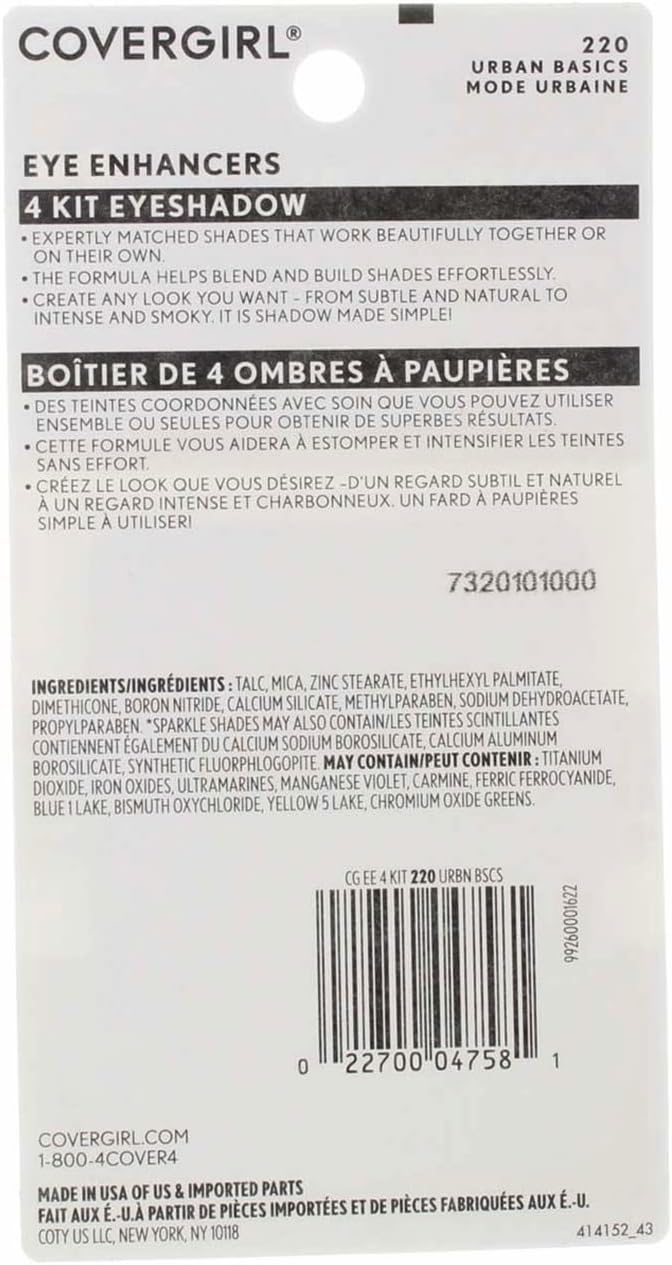 COVERGIRL Eye Enhancer Eyeshadow Quad, Carded - 220 Urban Basics-022700047581-LR-158434-5-LR eShop