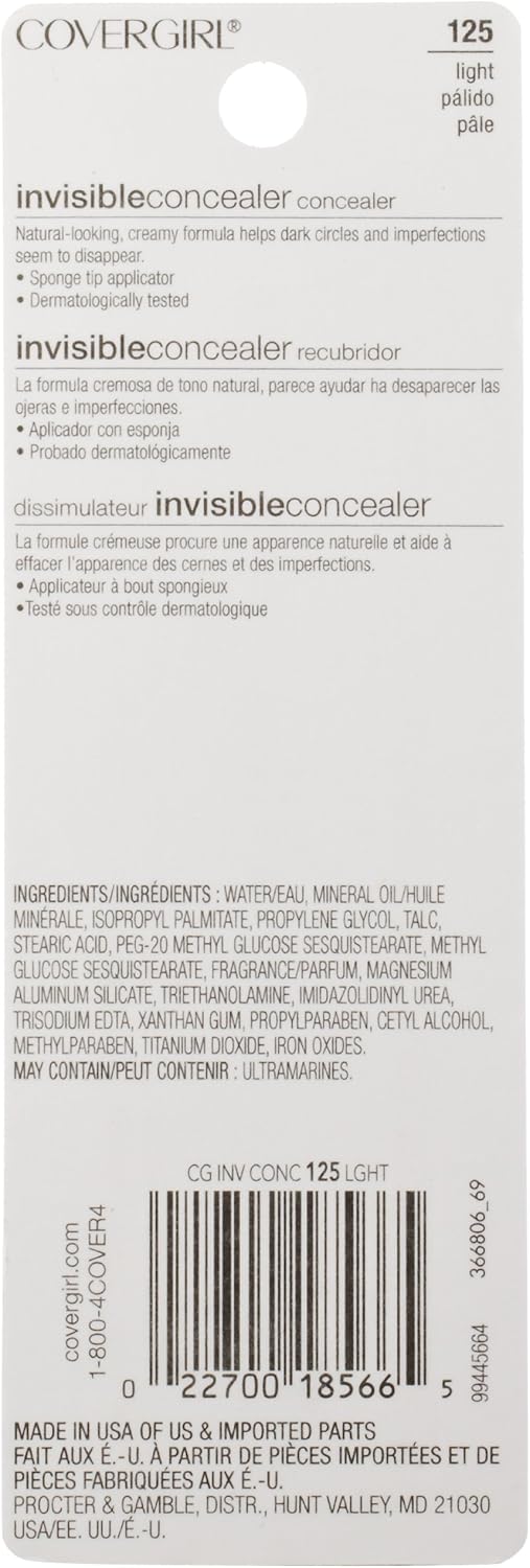 COVERGIRL Invisible Cream Concealer - 125 Light-022700185665-LR-40725-3-LR eShop