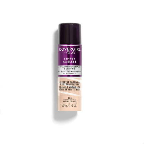 COVERGIRL + Olay Simply Ageless 3-in-1 Liquid Foundation - 220 Creamy Natural-008100100378-LR-294230-1-LR eShop