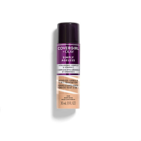 COVERGIRL + Olay Simply Ageless 3-in-1 Liquid Foundation - 245 Warm Beige-008100100422-LR-294235-1-LR eShop