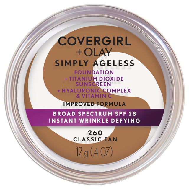 COVERGIRL + Olay Simply Ageless Wrinkle Defying Foundation Compact - 260 Classic Tan-008100007905-LR-240016-1-LR eShop