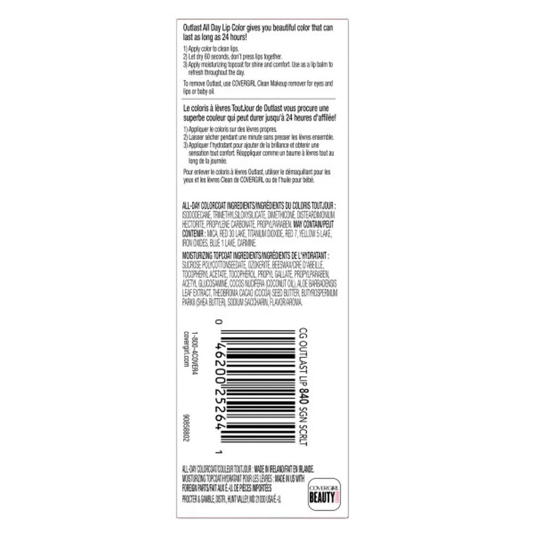 COVERGIRL Outlast All Day Lip Color Custom Reds - 840 Signature Scarlet-046200252641-LR-307798-4-LR eShop