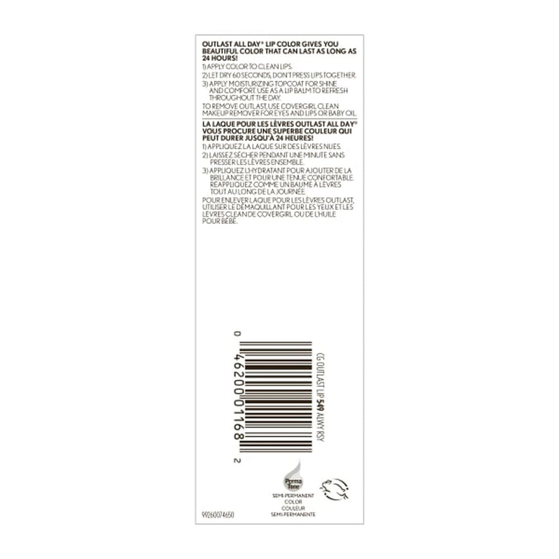 COVERGIRL Outlast All-Day Lip Color with Topcoat - 549 Always Rosy-046200011682-LR-269612-5-LR eShop