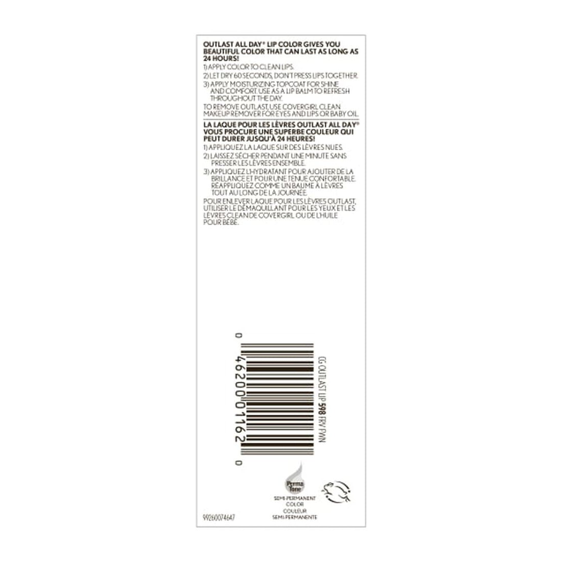 COVERGIRL Outlast All-Day Lip Color with Topcoat - 598 Forever Fawn-046200011620-LR-274192-5-LR eShop