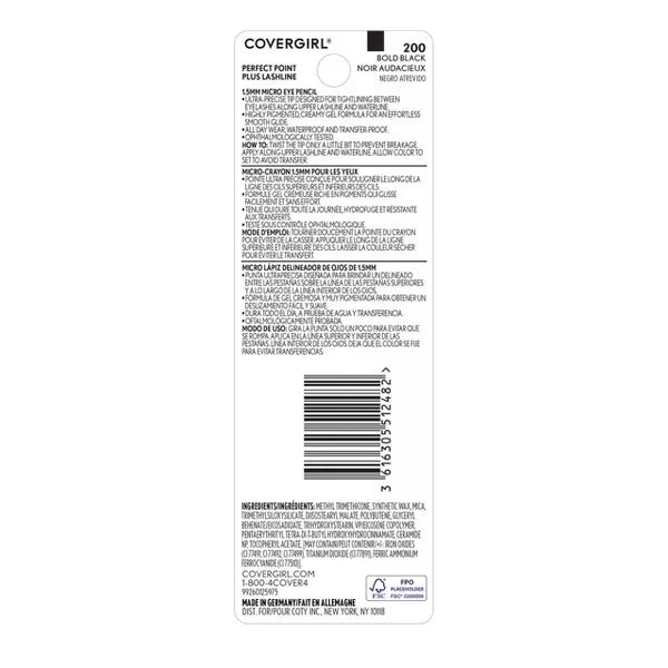 COVERGIRL Perfect Point Plus Lashline Micro Eye Pencil - 200 Bold Black-3616305512482-LR-354786-6-LR eShop