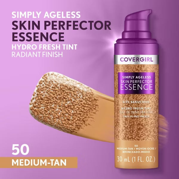 COVERGIRL Simply Ageless Skin Perfector Essence Foundation - 50 Medium Tan-3616304842542-LR-352542-6-LR eShop