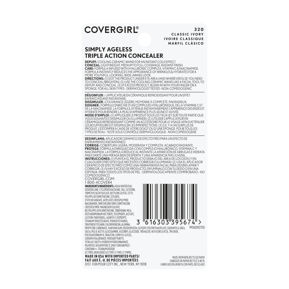 COVERGIRL Simply Ageless Triple Action Concealer - 320 Classic Ivory-3616303395674-LR-345548-6-LR eShop