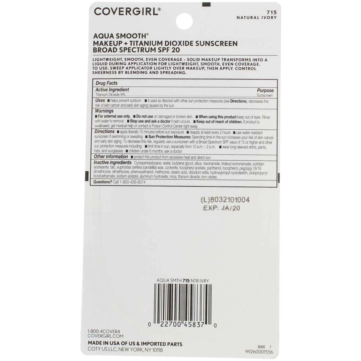 COVERGIRL Smoothers AquaSmooth Makeup Foundation - 715 Natural Ivory-022700458370-LR-240028-5-LR eShop