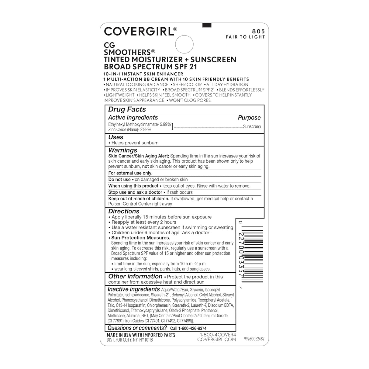 COVERGIRL Smoothers BB Cream - 805 Fair to Light-022700033577-LR-138348-6-LR eShop