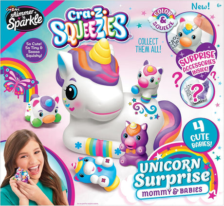 Cra-Z-Art Shimmer 'n Sparkle CRA-Z Squeezies Unicorn Surprise Mommy & Babies Plush Making Kit-884920656185-LR-357624-1-LR eShop