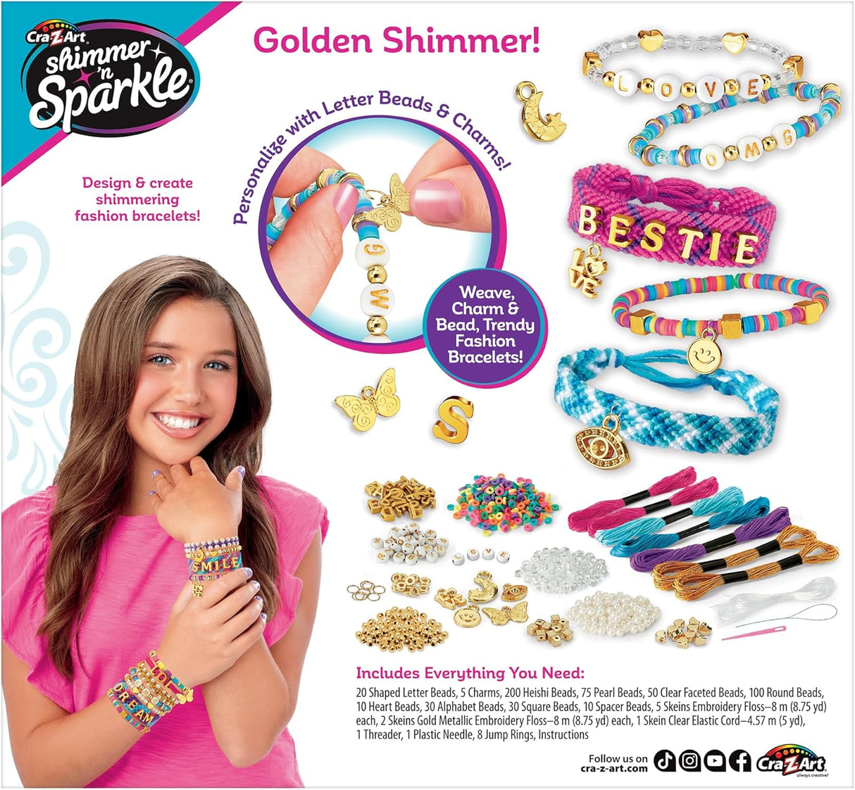 Cra-Z-Art Shimmer 'n Sparkle Sparkling A-Z Fashion Bracelets Making Kit-884920656253-LR-357625-5-LR eShop