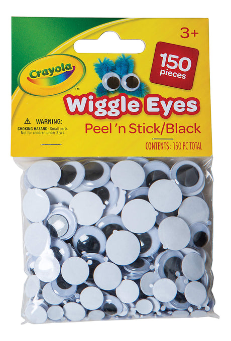 Crayola Assorted Sizes Round Wiggle Eyes - Black, 150 count-084001134469-LR-319973-1-LR eShop