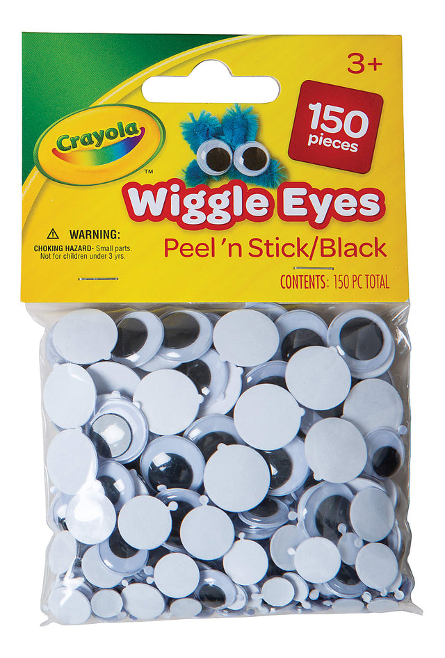 Crayola Assorted Sizes Round Wiggle Eyes - Black, 150 count-084001134469-LR-319973-1-LR eShop