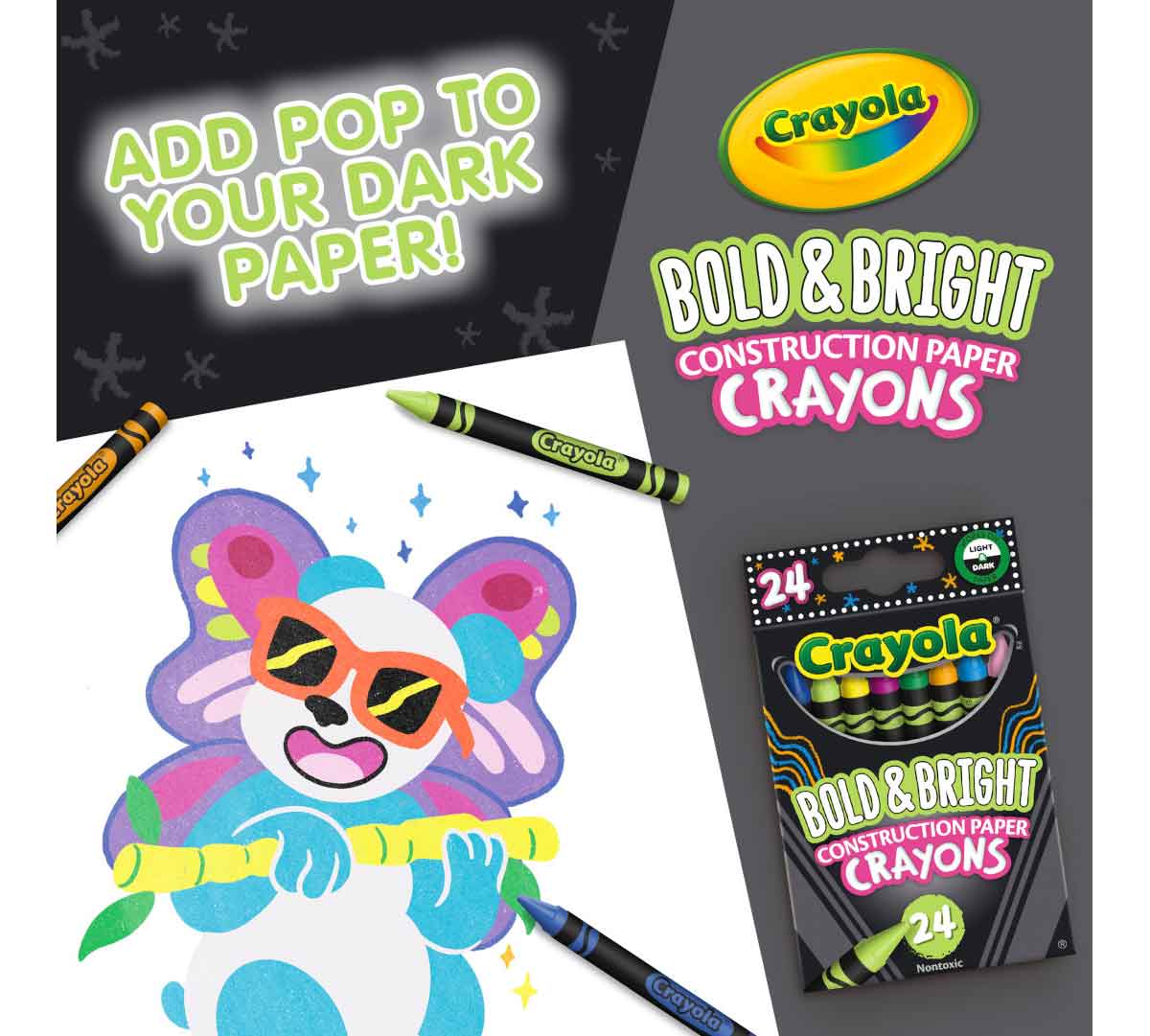 Crayola Bold & Bright Construction Paper Crayons, 24 count-071662034634-LR-355003-5-LR eShop