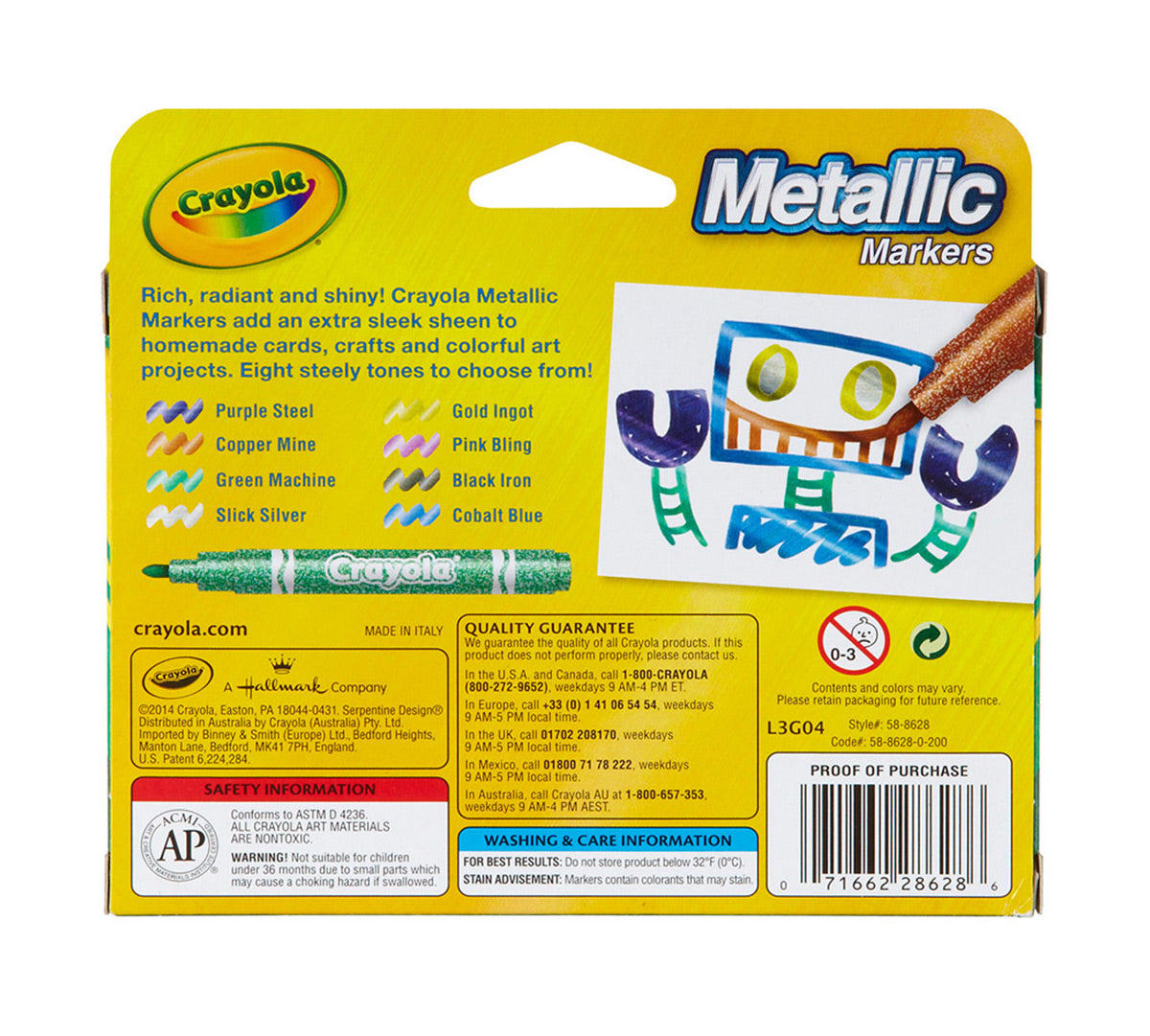 Crayola Metallic Markers, 8 count-071662286286-LR-300900-6-LR eShop