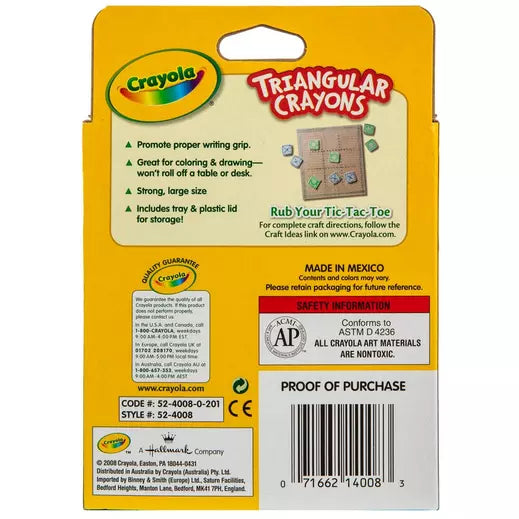 Crayola Triangular Anti-Roll Crayons, 8 count-071662140083-LR-240605-6-LR eShop
