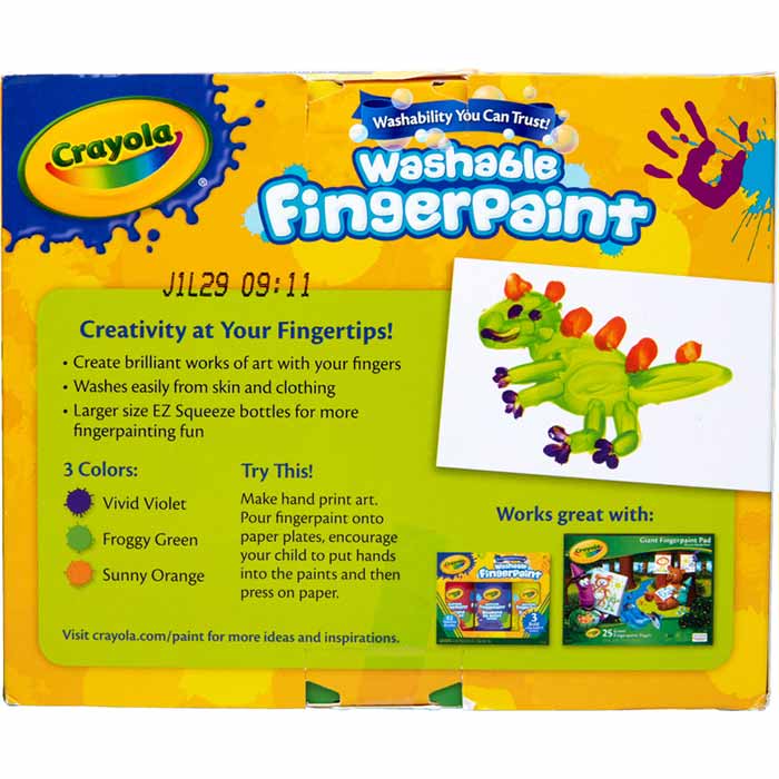 Crayola Washable Fingerpaints- Secondary Colors, 3 count-071662213114-LR-302658-5-LR eShop