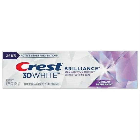 Crest 3D White Fluoride Anticavity Toothpaste Brilliance - Vibrant Peppermint, 0.85 oz-037000926924-LR-352754-1-LR eShop