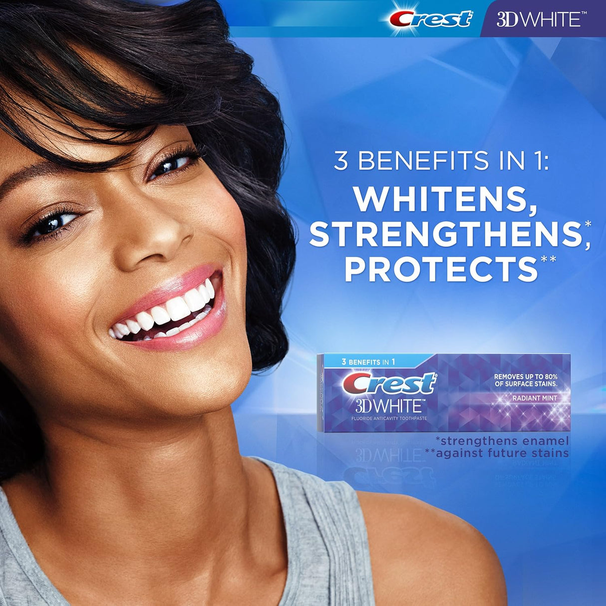 Crest 3D White Vivid Fluoride Anticavity Toothpaste - Radiant Mint, 0.85 oz-037000261513-LR-309222-5-LR eShop