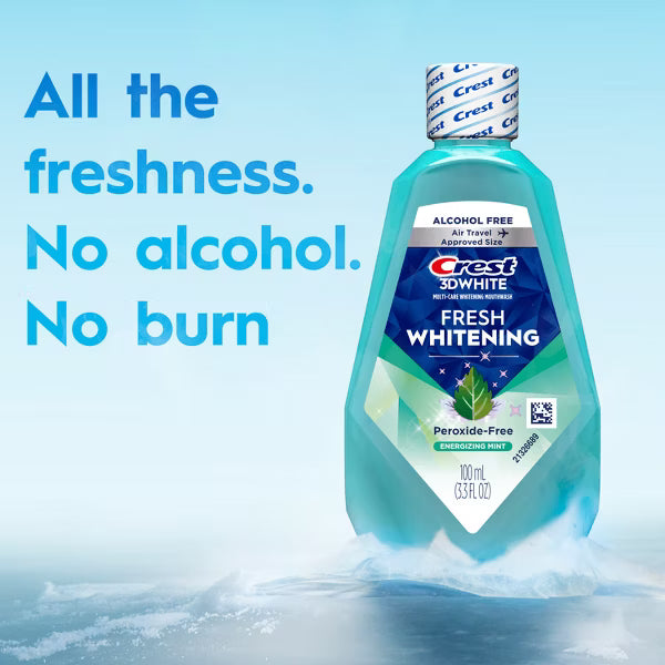 Crest Mouthwash 3D White, Energizing Mint Flavor, 100 mL (3.3 fl oz)-030772218228-LR-363287-5-LR eShop