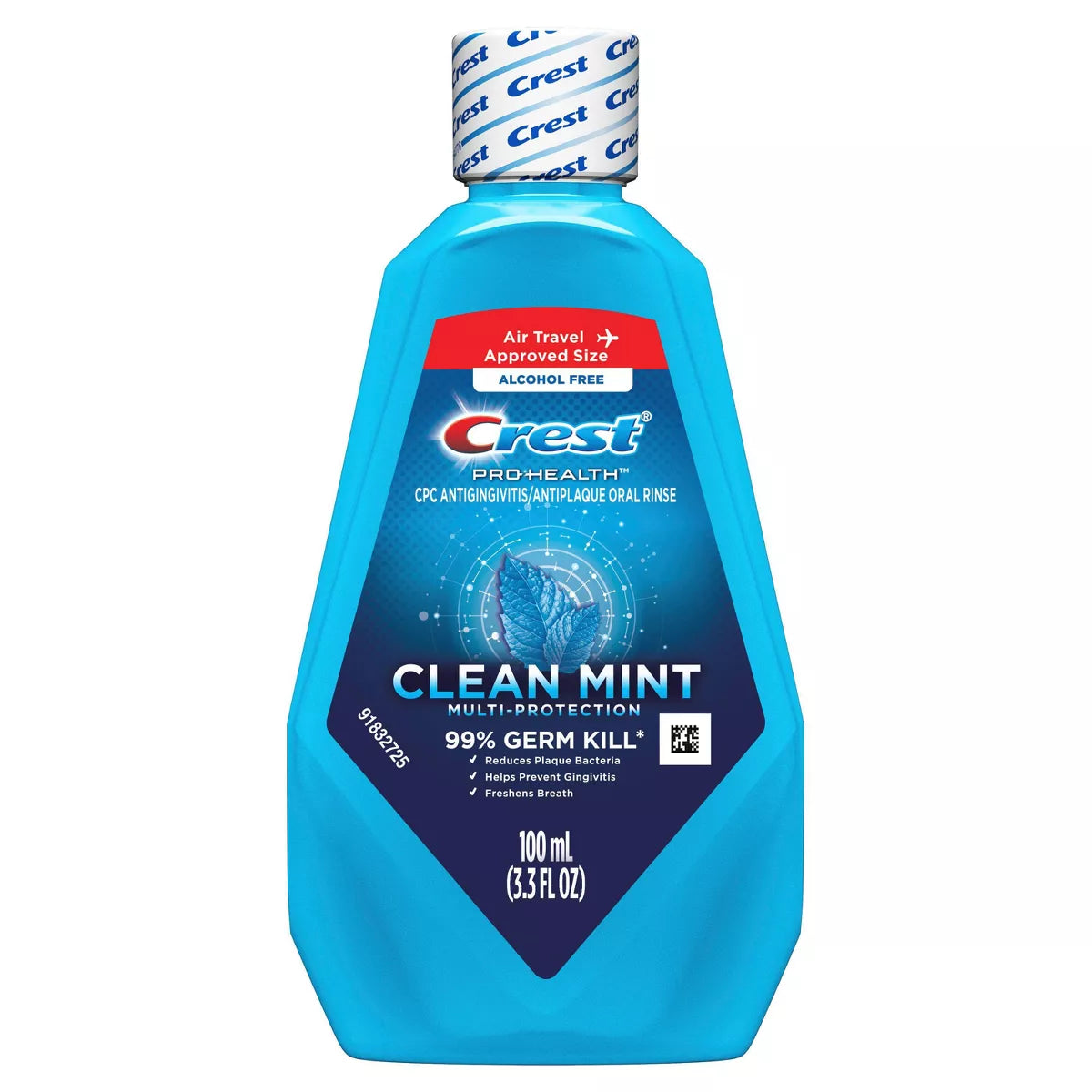 Crest Pro-Health Multi Protection Alcohol Free Mouthwash - Clean Mint, 3.3 oz-037000736394-LR-351319-1-LR eShop