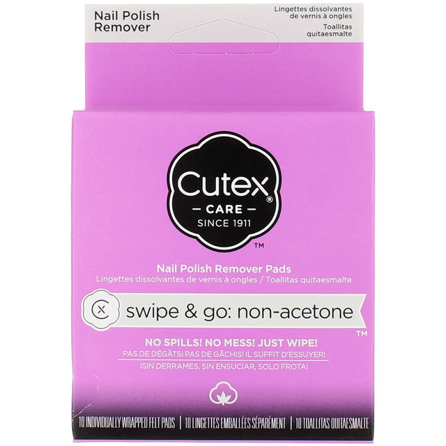 Cutex Swipe and Go Non-Acetone Nail Polish Remover Pads, 10 count-309971370557-LR-309017-1-LR eShop