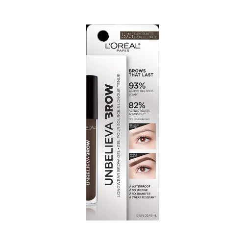 L'Oreal Paris Unbelieva-Brow Longwear Waterproof Tinted Brow Gel, Dark Brunette, 0.15 fl. oz.