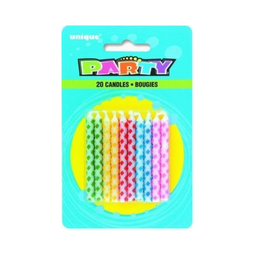 PARTY CANDLE DOT 20CT MULTI