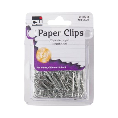 Charles Leonard Inc. 30533 12 Pack Paper Clips Silver - Size 1